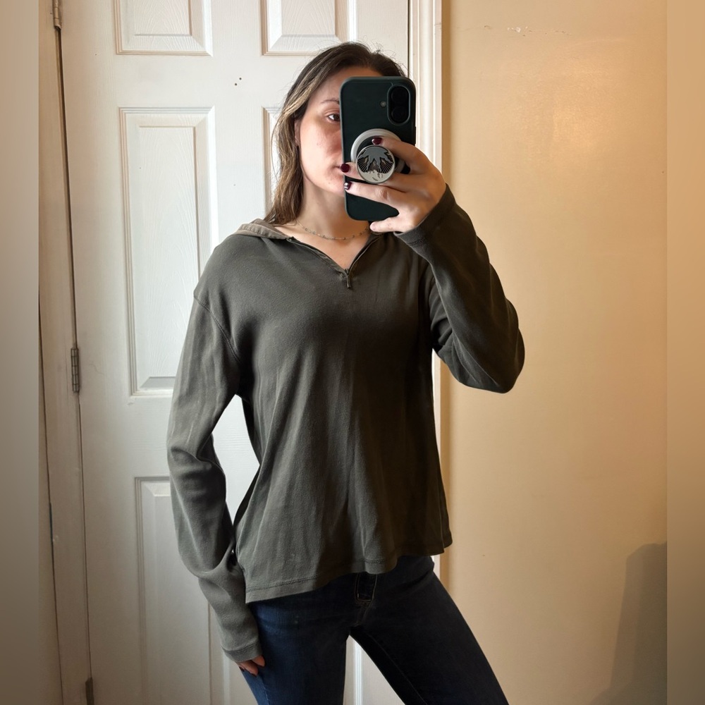 Eddie Bauer Olive Green Long Sleeve with Hood